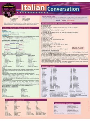 Italian Conversation A Quickstudy Laminated Language Reference Guide