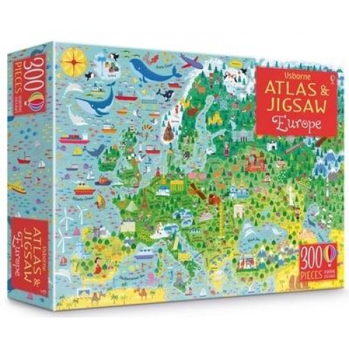 Usborne Atlas and Jigsaw Europe - Usborne Book and Jigsaw