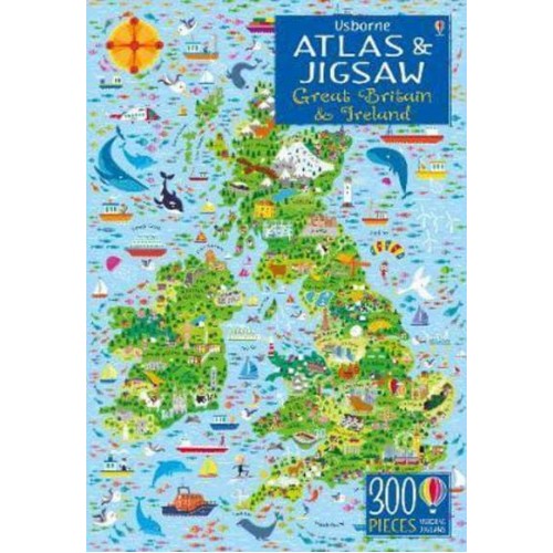 Usborne Atlas & Jigsaw Great Britain & Ireland - Usborne Book and Jigsaw