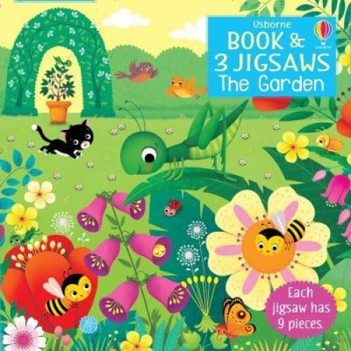 Usborne Book and 3 Jigsaws: The Garden - Book and 3 Jigsaws