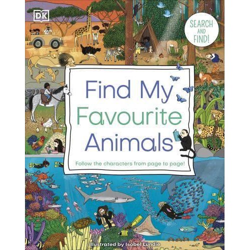 Find My Favourite Animals Follow the Characters from Page to Page! - Search and Find!