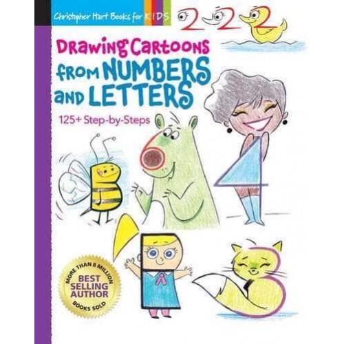Drawing Cartoons from Numbers and Letters 125+ Step-by-Steps - Drawing Shape by Shape