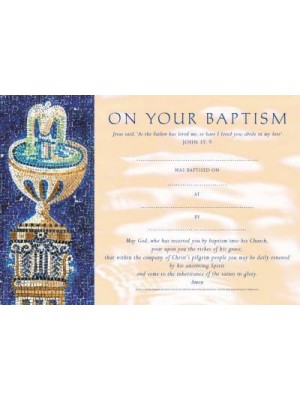 Baptism Certificates Traditional (Pack of 20)