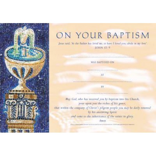 Baptism Certificates Traditional (Pack of 20)