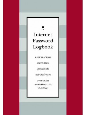 Internet Password Logbook (Red Leatherette) Keep Track of Usernames, Passwords, Web Addresses in One Easy and Organized Location