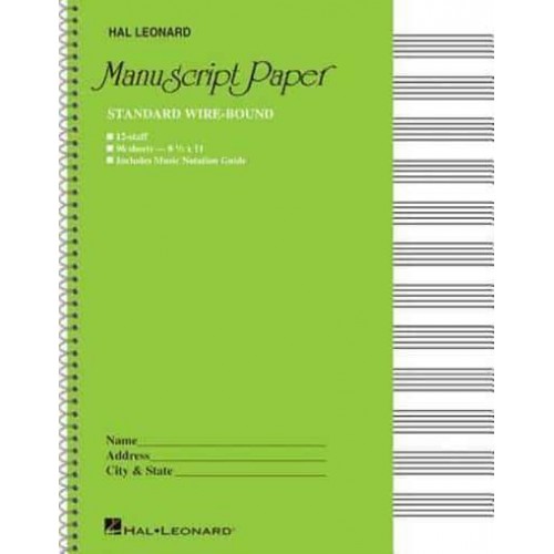 Standard Wirebound Manuscript Paper (Green Cover)