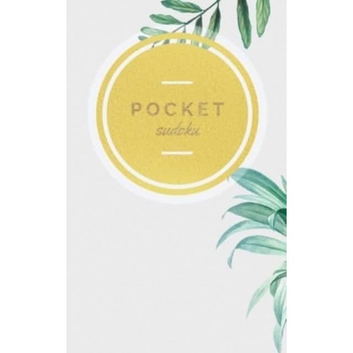 Pocket Sudoku: 158 Easy Sudoku Puzzles Inside 5x8” Travel Size Pocket Puzzles Fun Gift Cream Tropical Leaves