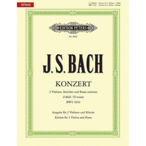 Concerto for 2 Violins in D Minor Bwv 1043 (Edition for 2 Violins and Piano) - Edition Peters