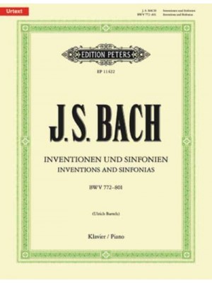 Inventions and Sinfonias Bwv 772-801 for Piano Sheet - Edition Peters