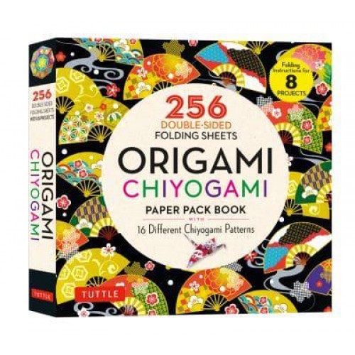 Origami Chiyogami Paper Pack Book 256 Double-Sided Folding Sheets - 16 Different Chiyogami Patterns (Instructions for 8 Projects)