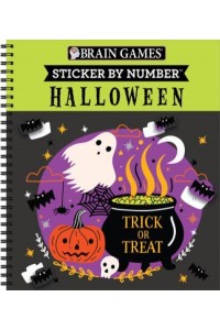 Brain Games - Sticker by Number: Halloween (Trick or Treat Cover) - Brain Games - Sticker by Number