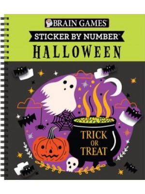 Brain Games - Sticker by Number: Halloween (Trick or Treat Cover) - Brain Games - Sticker by Number