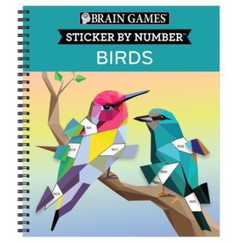 Brain Games - Sticker by Number: Birds - Brain Games - Sticker by Number