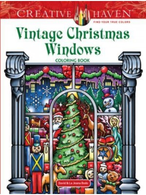 Creative Haven Vintage Christmas Windows Coloring Book - Creative Haven