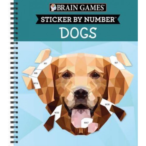 Brain Games - Sticker by Number: Dogs (28 Images to Sticker) - Brain Games - Sticker by Number