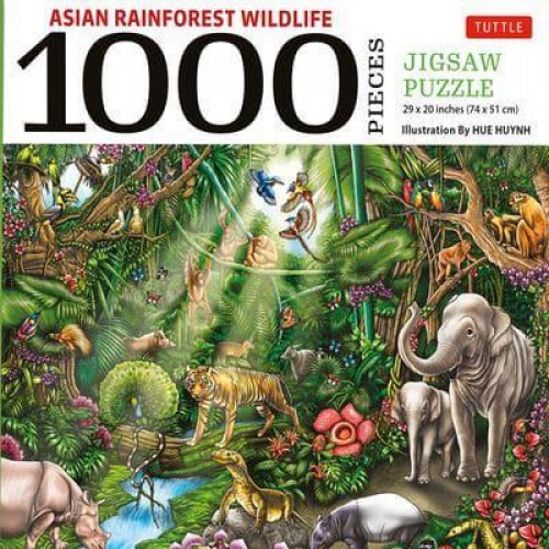 Asian Jungle Wildlife - 1000 Piece Jigsaw Puzzle Finished Size 29 in X 20 Inch (73.7 X 50.8 Cm)