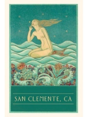 Vintage Journal Mermaid Listening to Stars, San Clemente - Pocket Sized - Found Image Press Journals