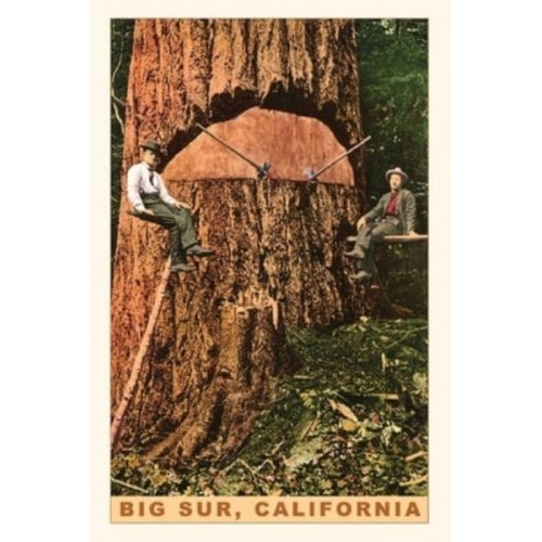 Vintage Journal Chopping Down a Redwood, Big Sur, California - Pocket Sized - Found Image Press Journals