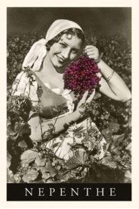 Vintage Journal Peasant Woman With Grapes, Nepenthe, California - Pocket Sized - Found Image Press Journals
