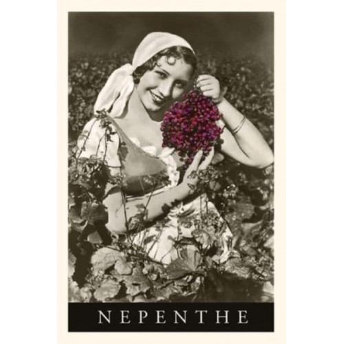 Vintage Journal Peasant Woman With Grapes, Nepenthe, California - Pocket Sized - Found Image Press Journals