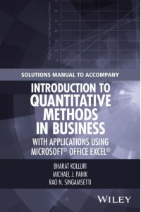 Solutions Manual to Accompany Introduction to Quantitative Methods in Business