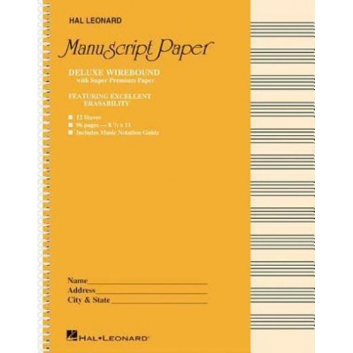 Deluxe Wirebound Super Premium Manuscript Paper (Gold Cover)