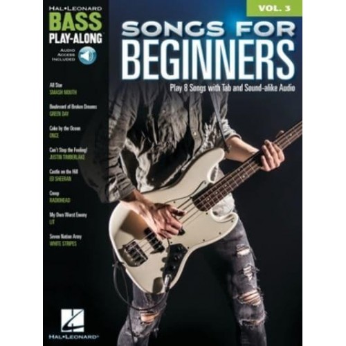 Songs for Beginners: Bass Play-Along Volume 3 - Book With Online Play-Along Audio Tracks