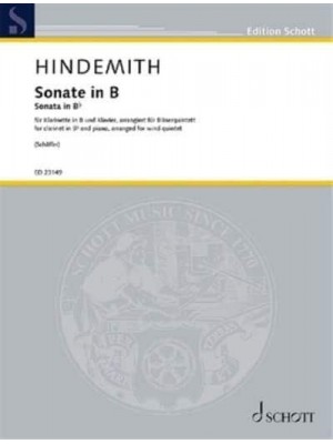 Sonate for Wind Quintet (From Clarinet and Piano) Score and Parts