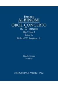 Oboe Concerto in D Minor, Op.9 No.2 Study Score