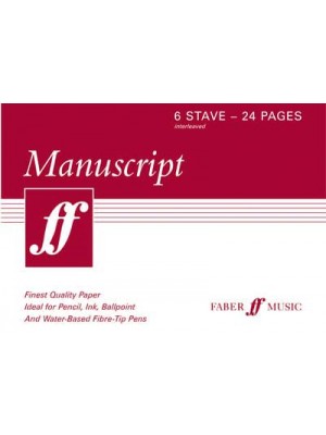 24-Page A5 Manuscript Book, 6-Stave Interleaved