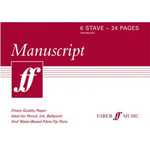 24-Page A5 Manuscript Book, 6-Stave Interleaved