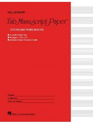 Guitar Tablature Manuscript Paper - Wire-Bound Manuscript Paper