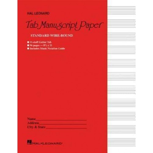 Guitar Tablature Manuscript Paper - Wire-Bound Manuscript Paper