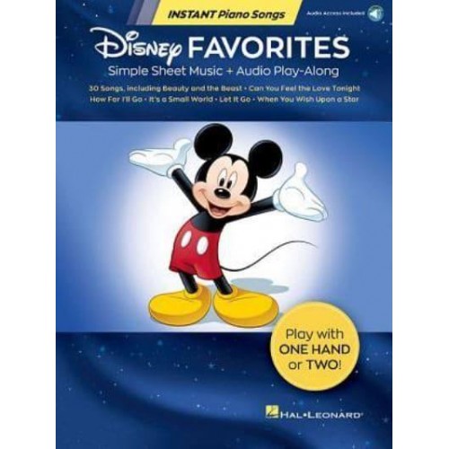 Disney Favorites - Instant Piano Songs Simple Sheet Music + Audio Play-Along