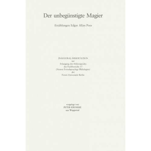 Der Unbegünstigte Magier - Studien Zur Allgemeinen Und Vergleichenden Literaturwissenschaft