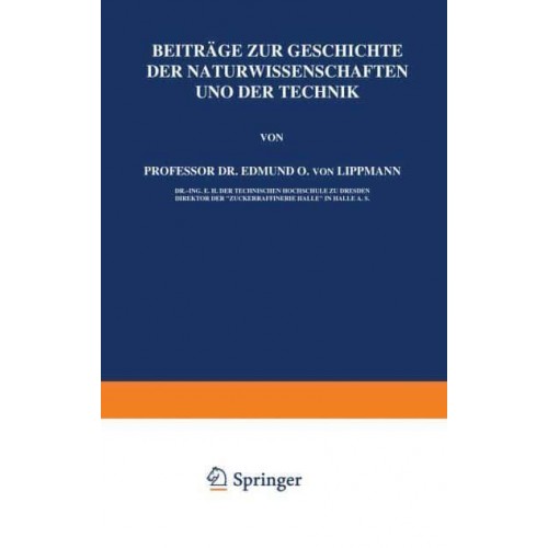 Beitrage Zur Geschichte Der Naturwissenschaften Und Der Technik