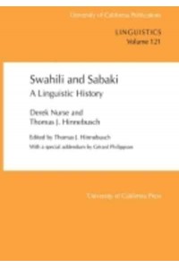 Swahili and Sabaki A Linguistic History - University of California Publications in Linguistics