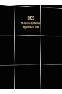2023 24-Hour Daily Planner/ Appointment Book Dot Grid Design (One Page Per Day)