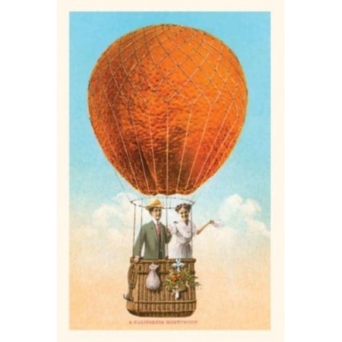 Vintage Journal 'A California Honeymoon' Couple in Orange Balloon