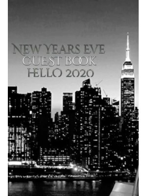 New Years Eve Iconic Manhattan Night Skyline Hello 2020 blank guest book