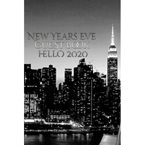 New Years Eve Iconic Manhattan Night Skyline Hello 2020 blank guest book