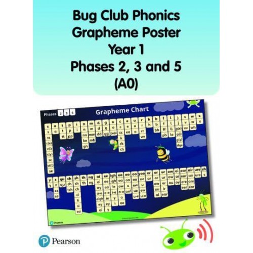 Bug Club Phonics Grapheme Poster Year 1 Phases 2, 3 and 5 (A0) - Phonics Bug