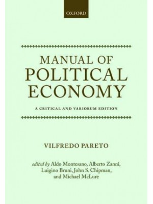 Manual of Political Economy A Critical and Variorum Edition